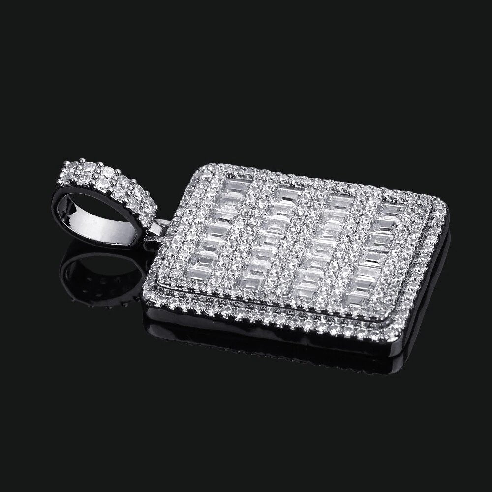 Iced Baguette Cube Pendant