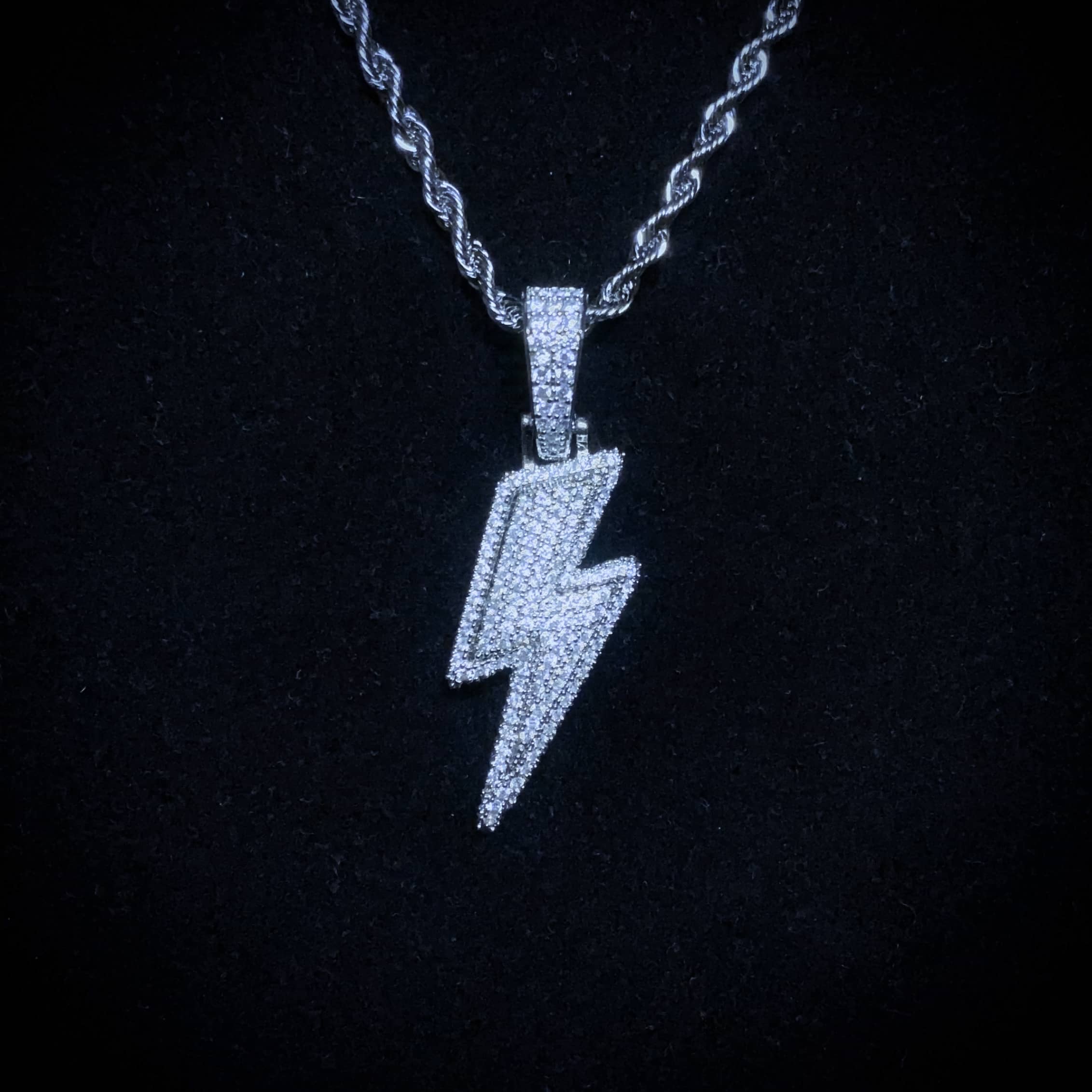 Iced Lightning Bolt Pendant | Ice Mob