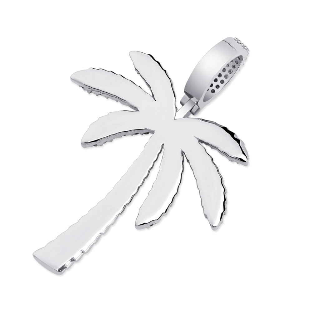 Iced Palm Tree Pendant