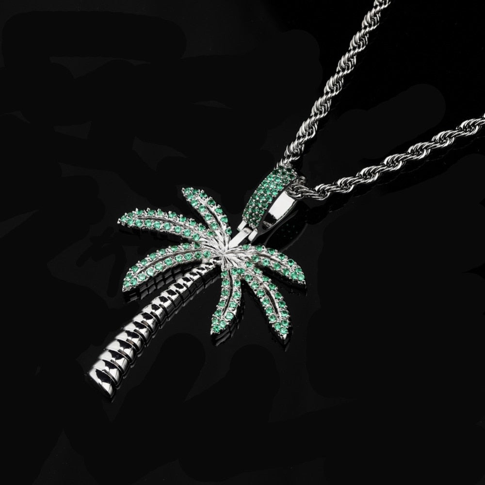 Diamond Palm Tree Pendant | Ice Mob