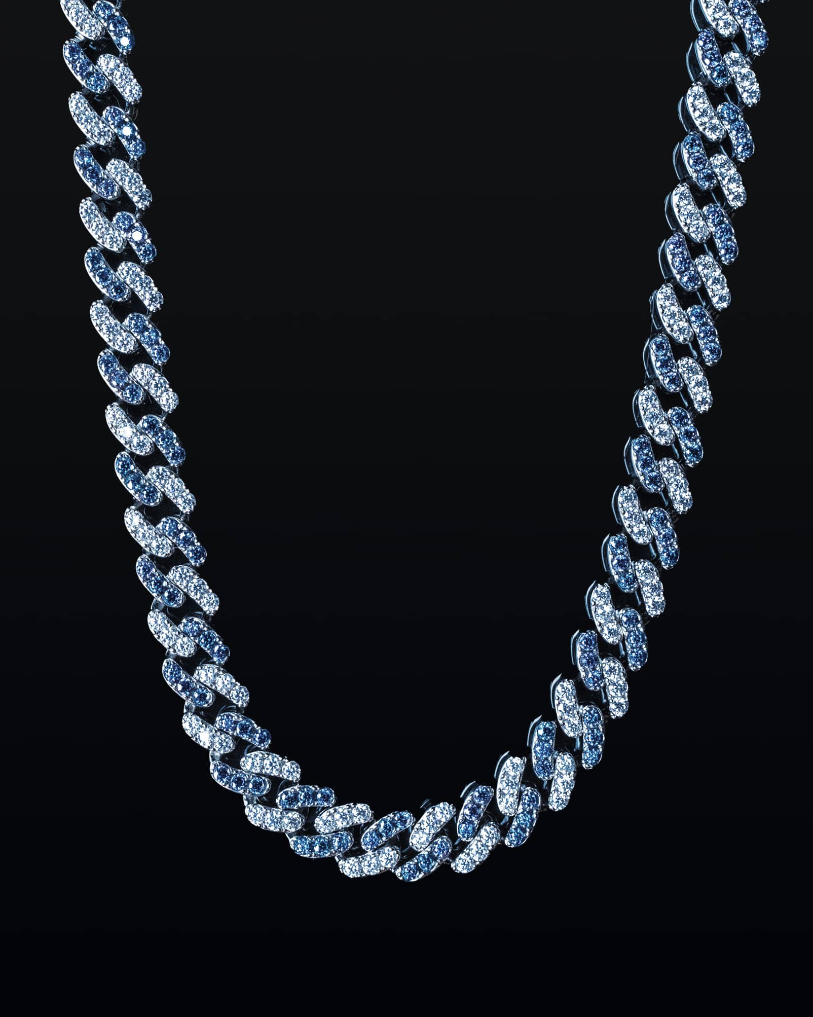 Moissanite 8mm Blue Cuban Chain