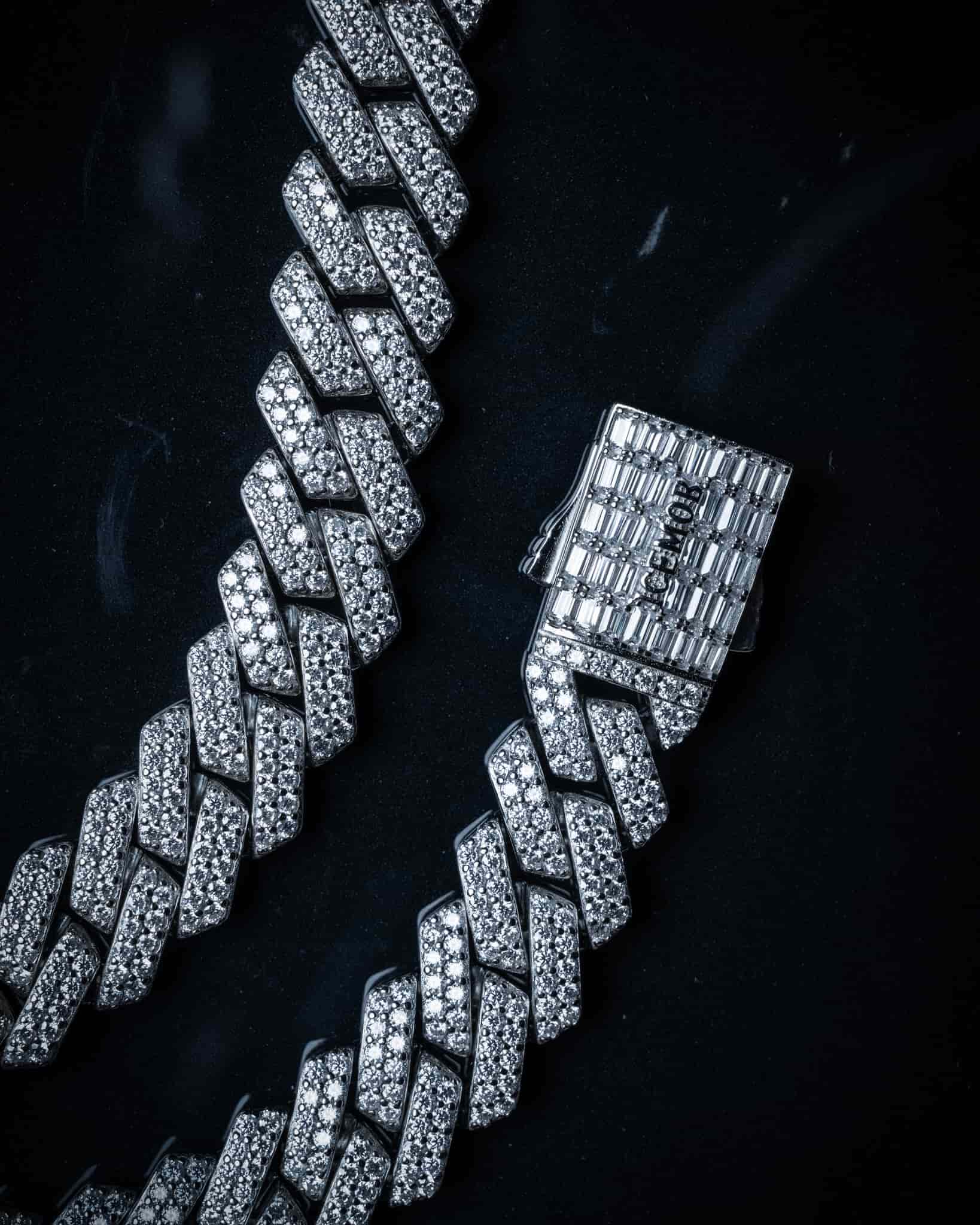 Moissanite 14mm Prong Link Chain