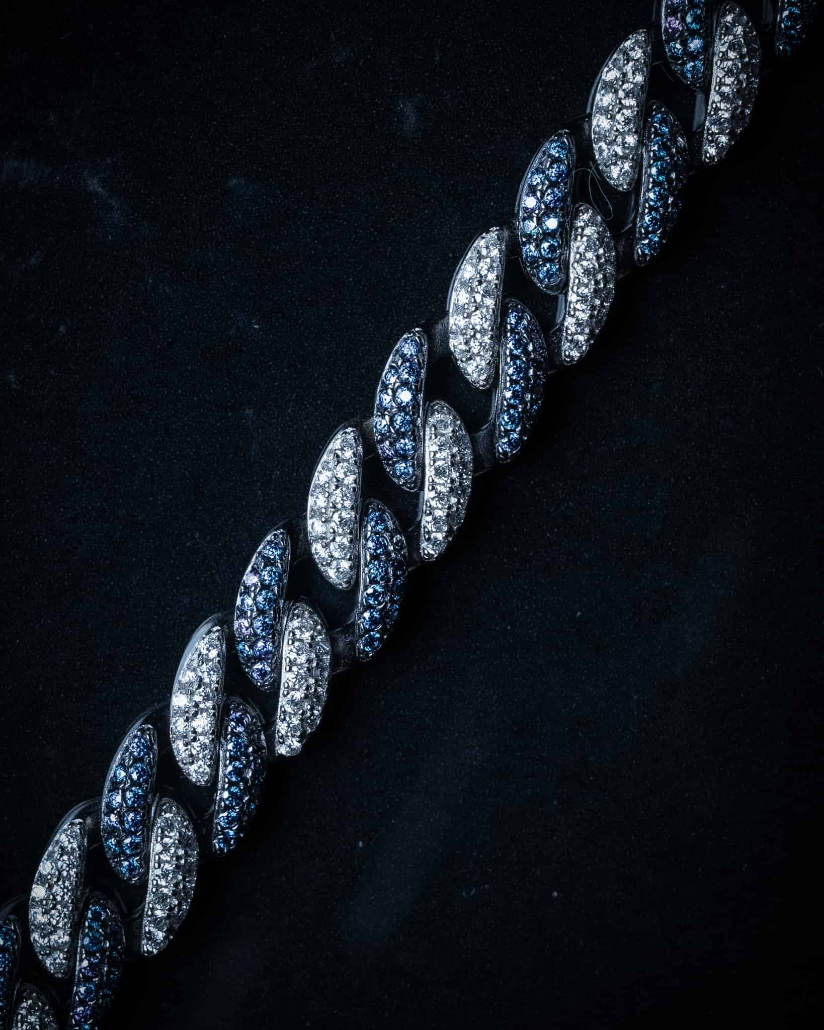 Moissanite 9mm Blue Cuban Bracelet