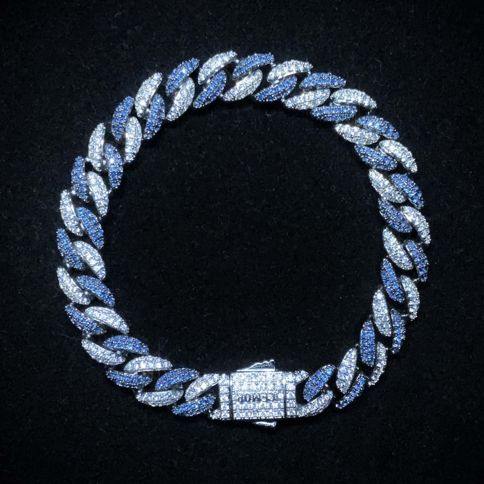 Blue cuban link bracelet Clearance