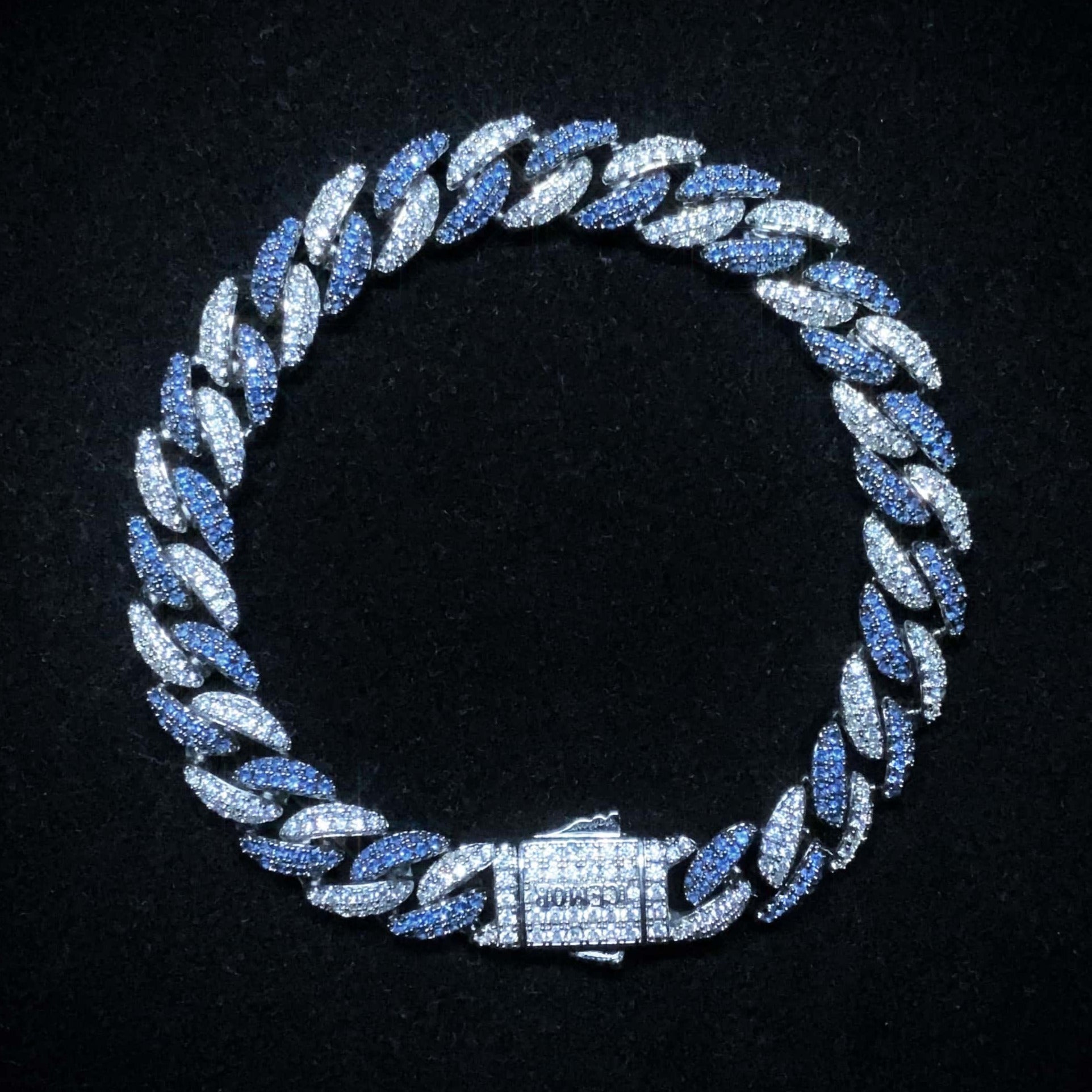 9mm Blue Diamond Cuban Bracelet | Ice Mob