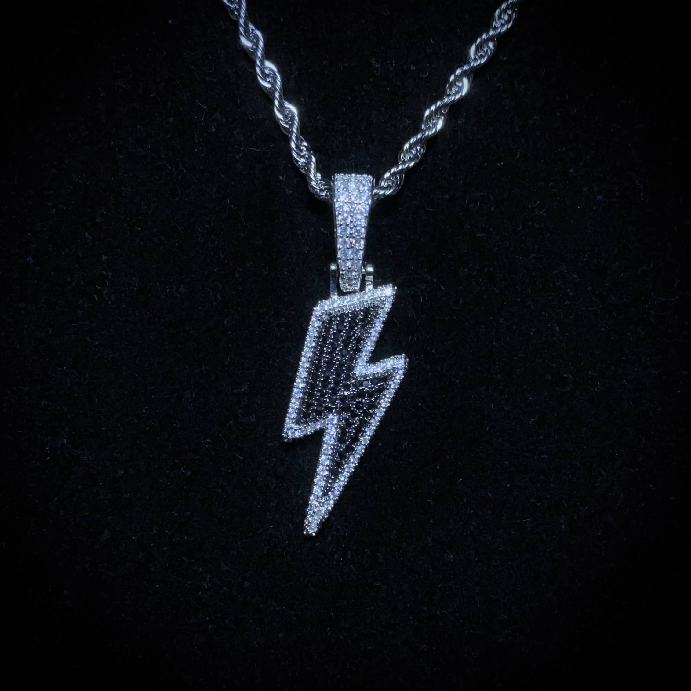 Black Diamond Lightning Bolt Pendant | Ice Mob