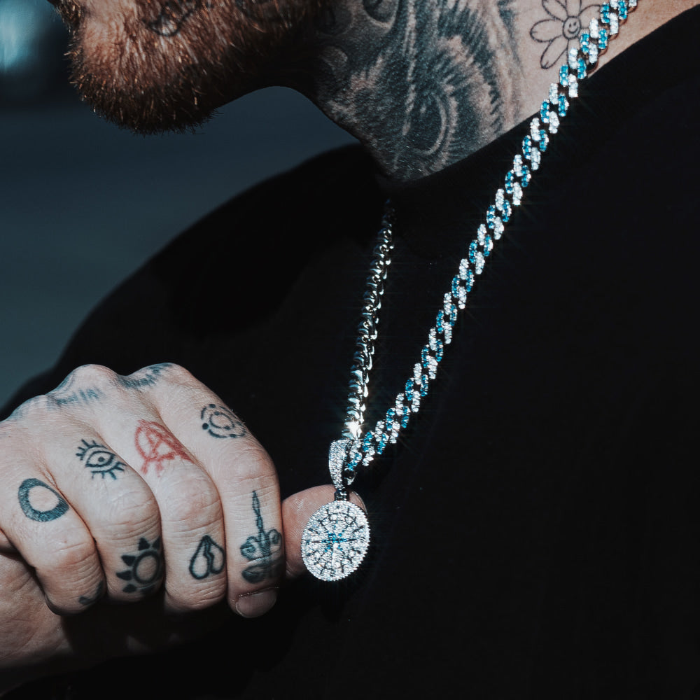 8mm Blue Diamond Cuban Chain | Icemob