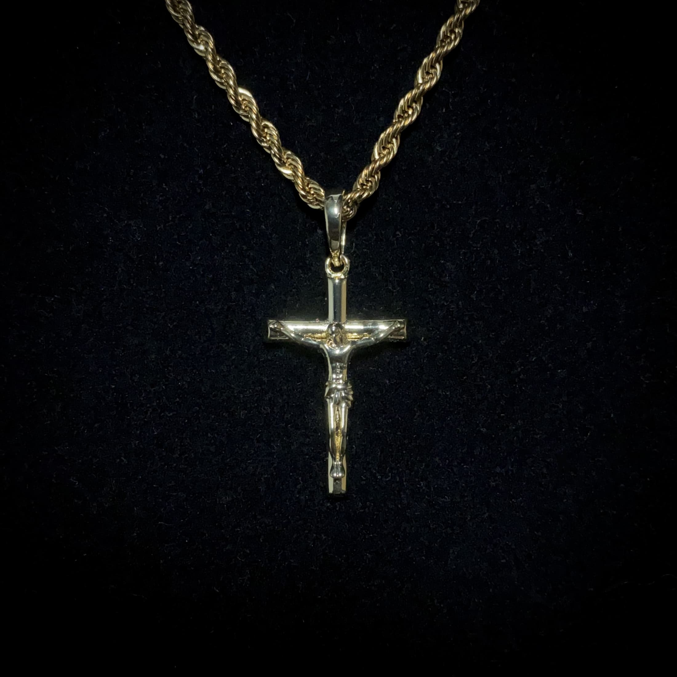 Golden Crucifix Pendant | Ice Mob